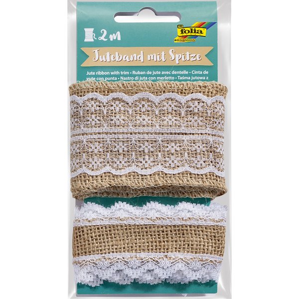 folia Juteband Mit Spitze, 2 X 1 M-image