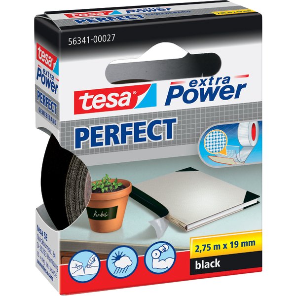 tesa Gewebeband extra Power PERFECT, 38 mm x 2,75 m, weiß