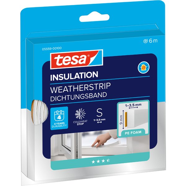 tesa INSULATION Dichtungsband I-Profil, weiß, 9 mm x 6 m