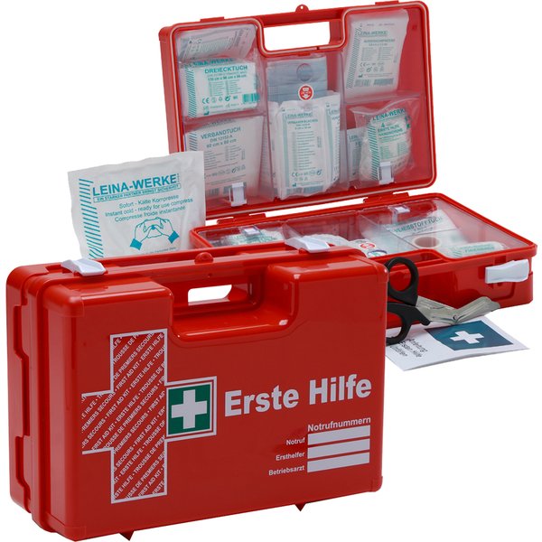 LEINA Erste-Hilfe-Koffer SAN, Inhalt DIN 13157, orange