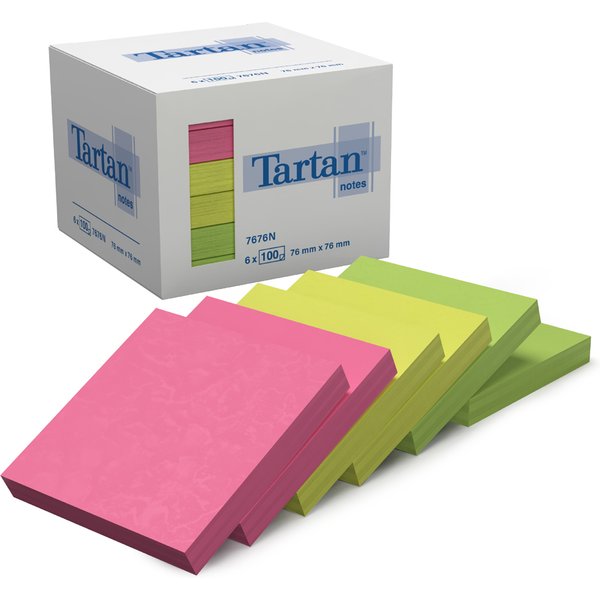 Tartan Notes Haftnotizen, 76 X 76 Mm, Neon, 100 Blatt/Block-image