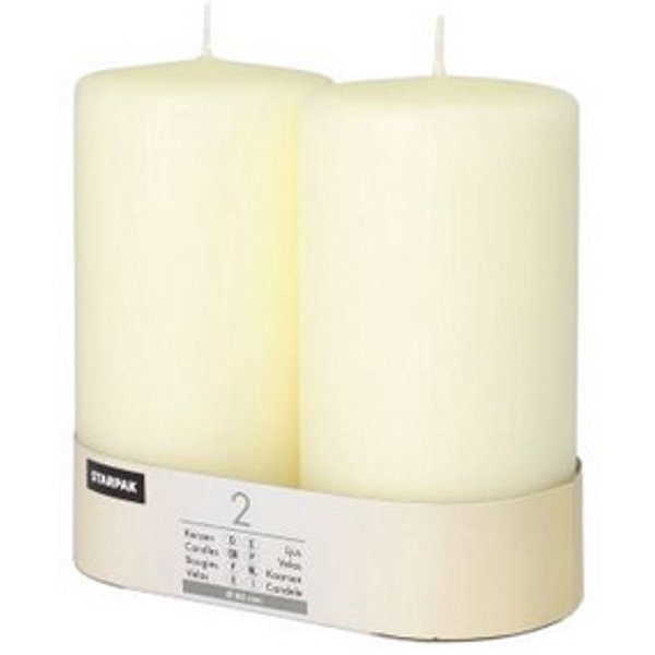 STARPAK Stumpenkerze , Ivory, , Durchmesser: 80 mm, elfenbein