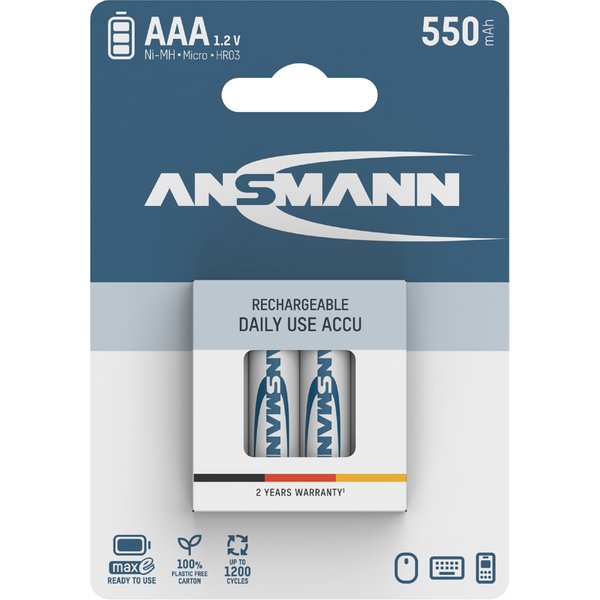 Ansmann Maxe Nimh Akku, Micro Aaa, 4Er Blister, 550 Mah-image