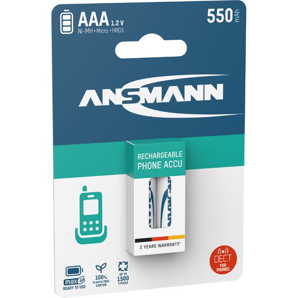 Ansmann Maxe Nimh Akku, Micro Aaa, 550 Mah, 2Er Blister-image