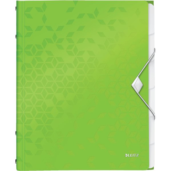 LEITZ Ordnungsmappe WOW, DIN A4, PP, 6 Fächer, grün-metallic