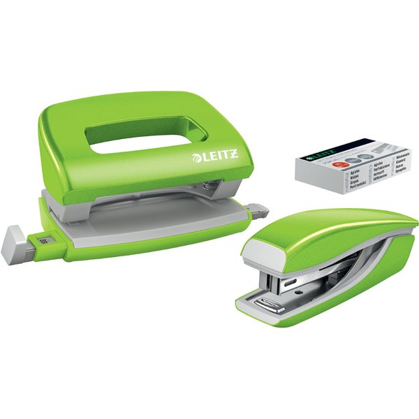 Leitz HeftgeräT- & Locher-Set Mini Nexxt Wow, GrüN-image
