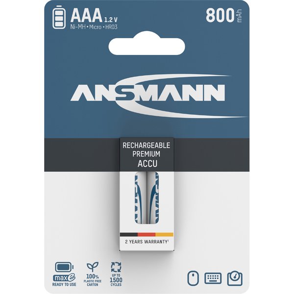 Ansmann Nimh Akku Maxe, Micro (Aaa) 800 Mah, 2Er Blister-image