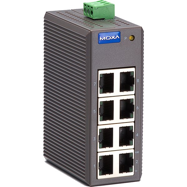 MOXA Unmanaged Industrial Ethernet Switch, 8 Port, EDS-208
