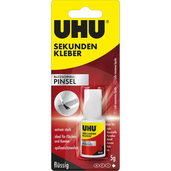 UHU Sekundenkleber Pinsel, 5 G Flasche, Blister-image