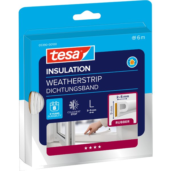 tesa INSULATION Dichtungsband L, weiß, 9 mm x 10 m