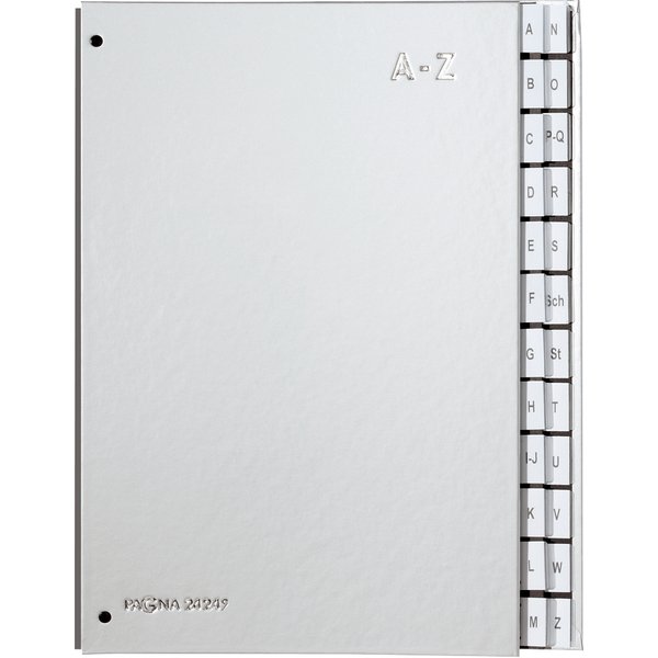 PAGNA Pultordner Color, DIN A4, A - Z, 24 Fächer, silber