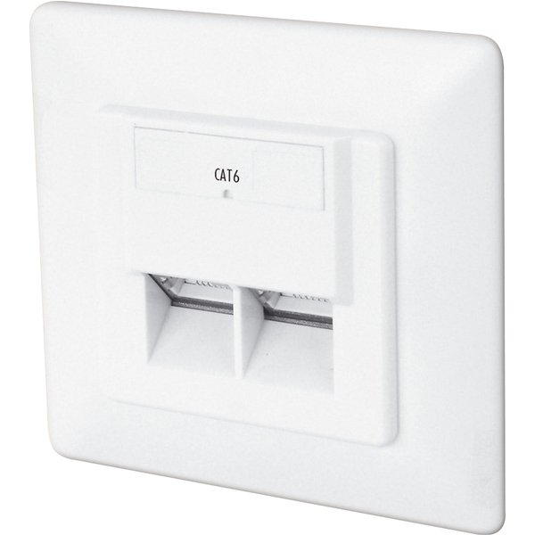 DIGITUS Unterputzdose Kat.6, Klasse E, 2 x RJ45, geschirmt
