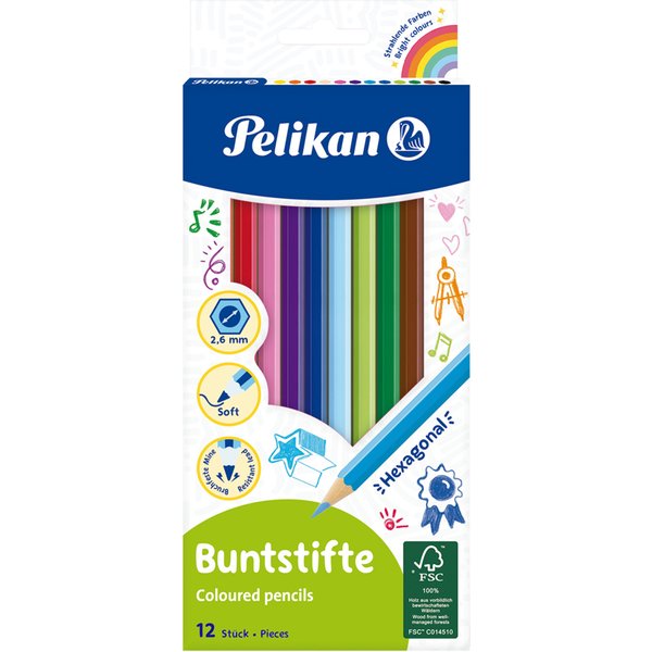 Pelikan Buntstifte Standard, Sechseckig, 12Er Kartonetui-image