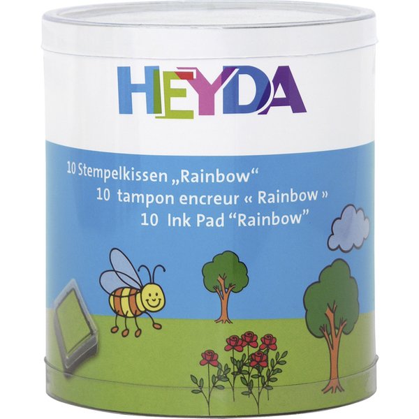 HEYDA Stempelkissen-Set , Rainbow, , Klarsicht-Runddose