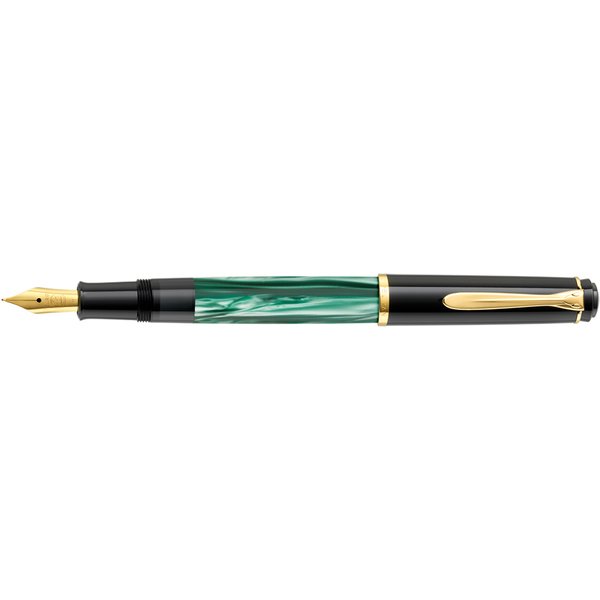 Pelikan Füllhalter M 200, grün marmoriert, Federbreite: B