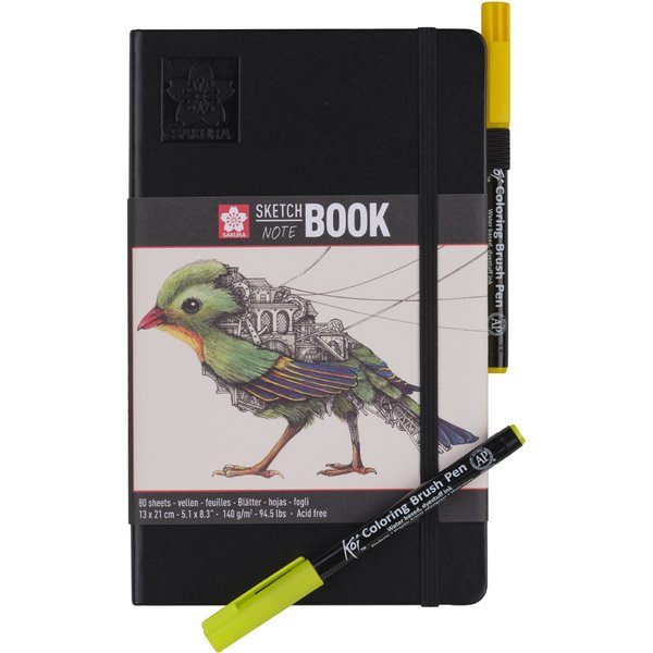 SAKURA Skizzenbuch/Notizbuch, 210 x 297mm, schwarz/cremeweiß