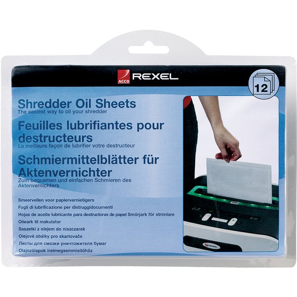 Rexel Schmiermittel-Blätter für Aktenvernichter, 12 Blatt