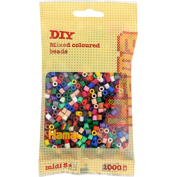 Hama Bügelperlen midi, Volltonmix, im Beutel