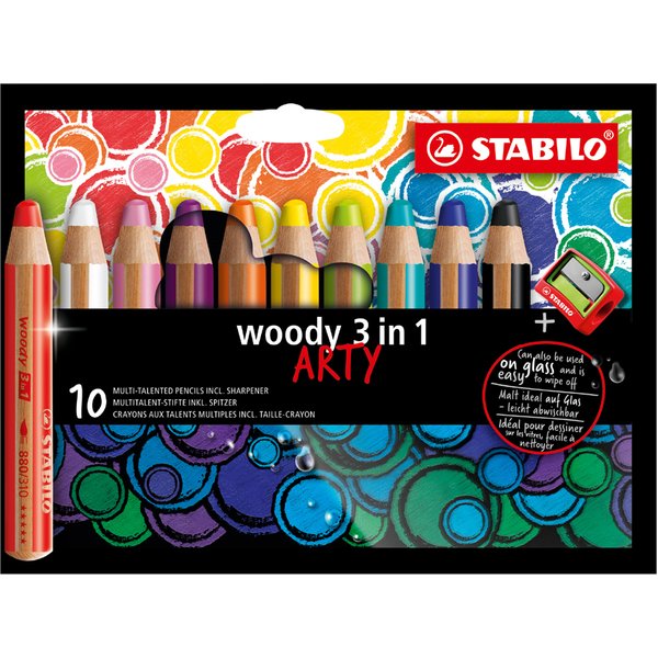 Stabilo Multitalentstift Woody 3 In 1, 10Er Kartonetui Arty-image