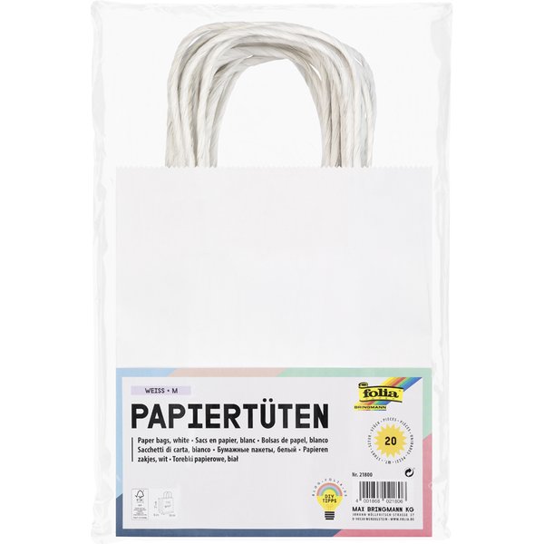 folia Papiertüten, Kraftpapier, 125 x 50 x 150 mm, natur