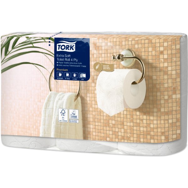 TORK Toilettenpapier, 4-lagig, weiß