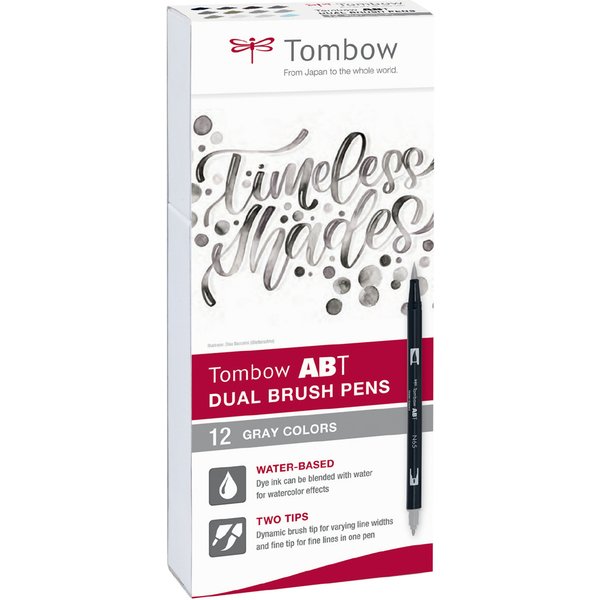 Tombow Doppelfasermaler , ABT DUAL BRUSH PEN, , Grautöne
