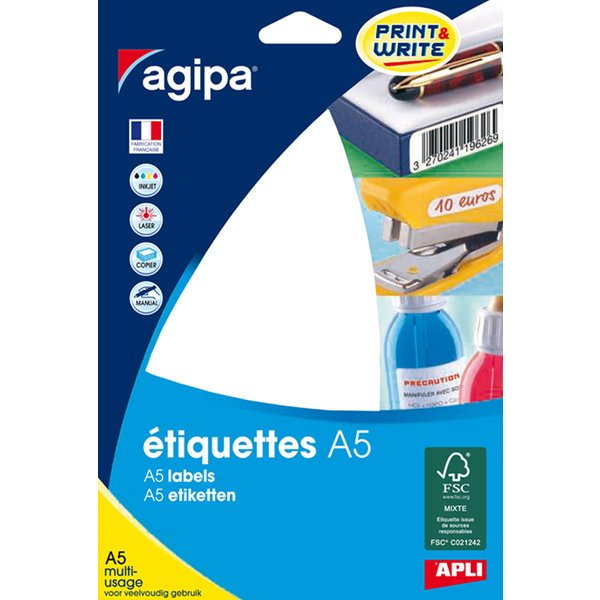 agipa Universal-Etiketten, 105 X 148 Mm, Weiß-image