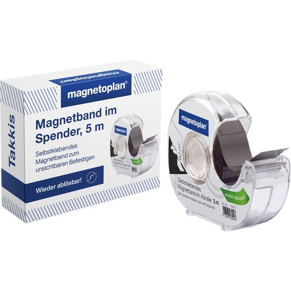 magnetoplan Magnetband im Spender, selbstklebend, schwarz