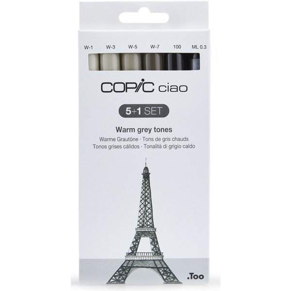 Copic Marker Ciao, 5+1 Set , Warm Grey Tones,-image