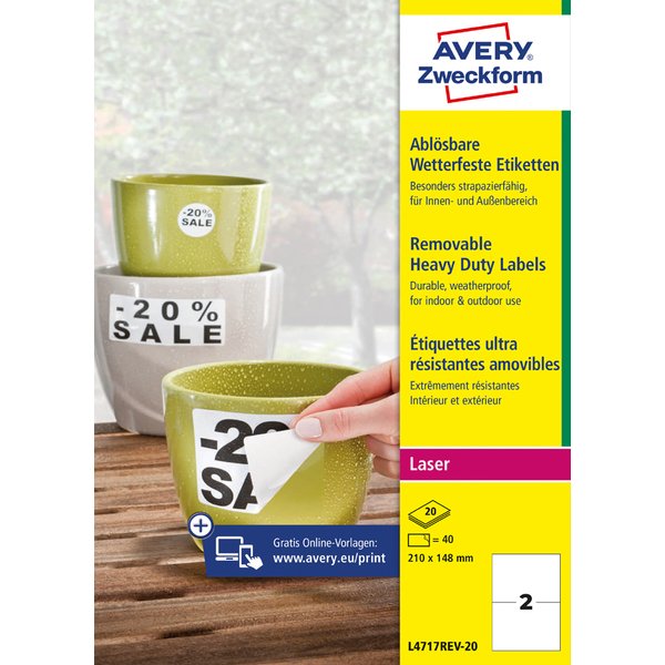 Avery Zweckform Wetterfeste Etiketten, 99,1 X 42,3 Mm-image