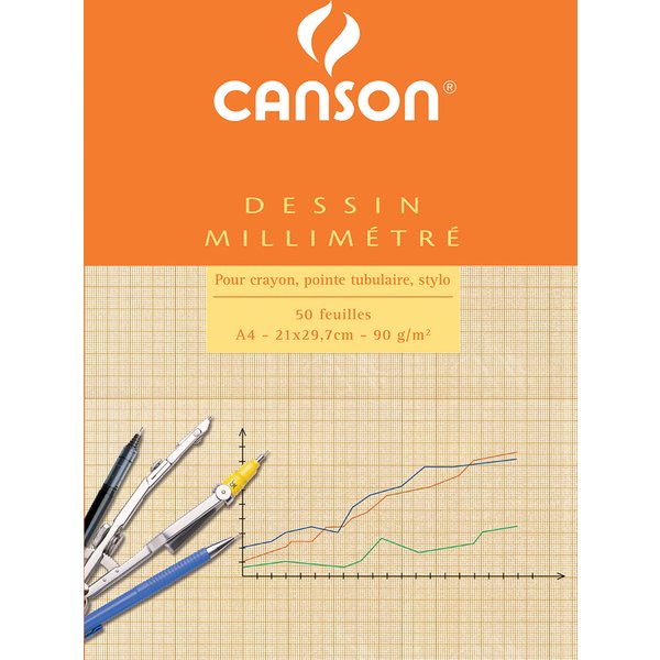 Canson Millimeterpapier-Block, DIN A4, 90 G/Qm-image