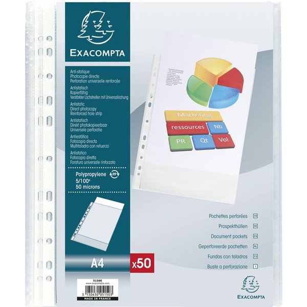 EXACOMPTA Prospekthülle, DIN A4, PP, genarbt, transparent