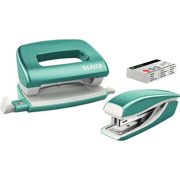 Leitz HeftgeräT- & Locher-Set Mini Nexxt Wow, Eisblau-image