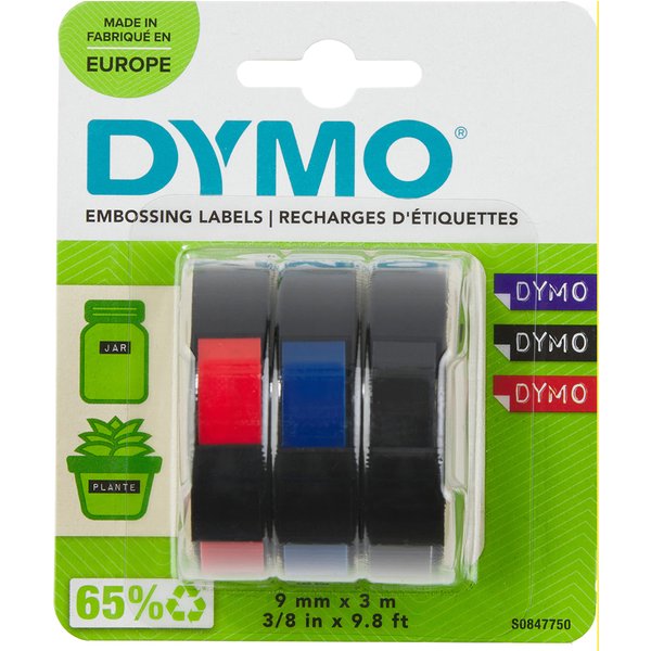 DYMO Prägeband 3D, 9 mm x 3 m, sortiert, glänzend