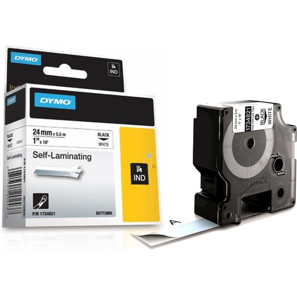 DYMO RHINO Vinyl-Schriftband schwarz/weiß, 24 mm x 5,5 m
