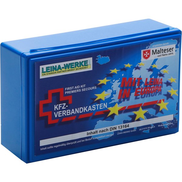 LEINA KFZ-Verbandkasten Euro, Inhalt DIN 13164, blau