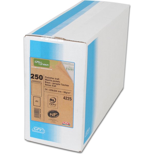 GPV Versandtaschen, C4, 229 X 324 Mm, Braun, Gewicht: 90 G-image