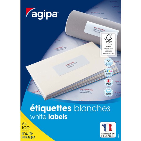 agipa Universal-Etiketten, 70 X 31 Mm, Weiß, Rechteckig-image