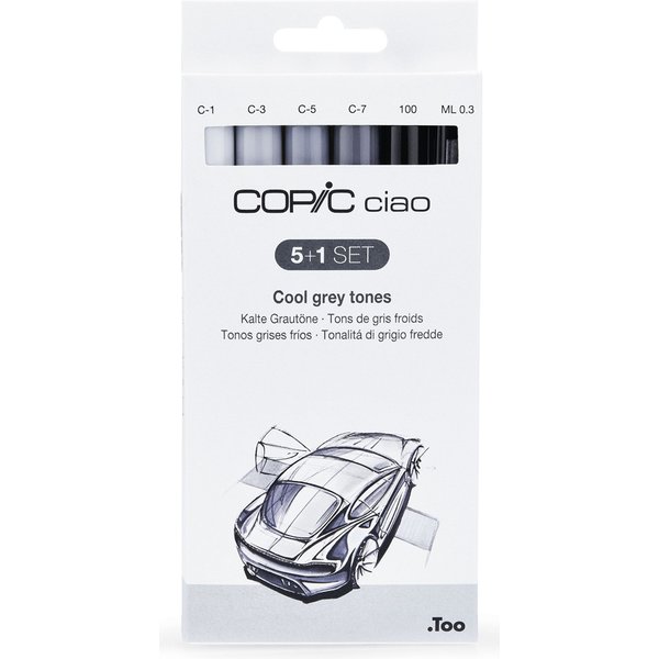Copic Marker Ciao, 5+1 Set , Cool Grey Tones,-image