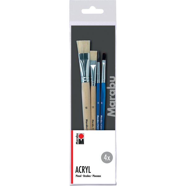 Marabu Pinselset Acryl, 4-teilig