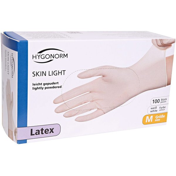 HYGONORM Latex-Handschuh Skin Light, XL, weiß, gepudert