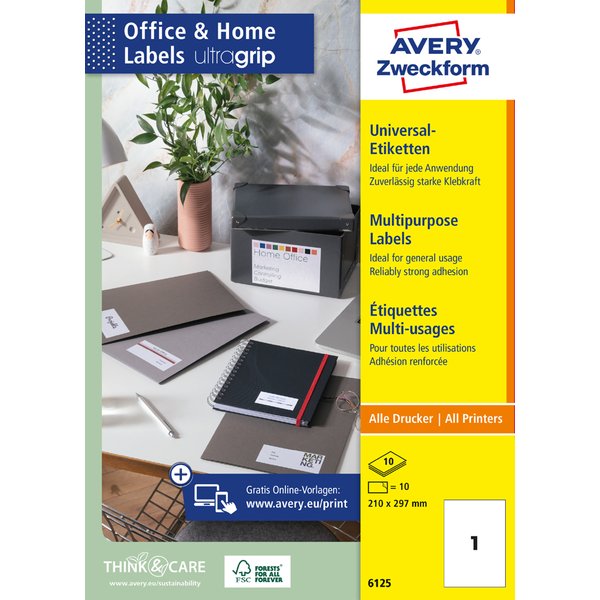 Avery Zweckform Universal-Etiketten Office&Home, 97 X 42,3Mm-image