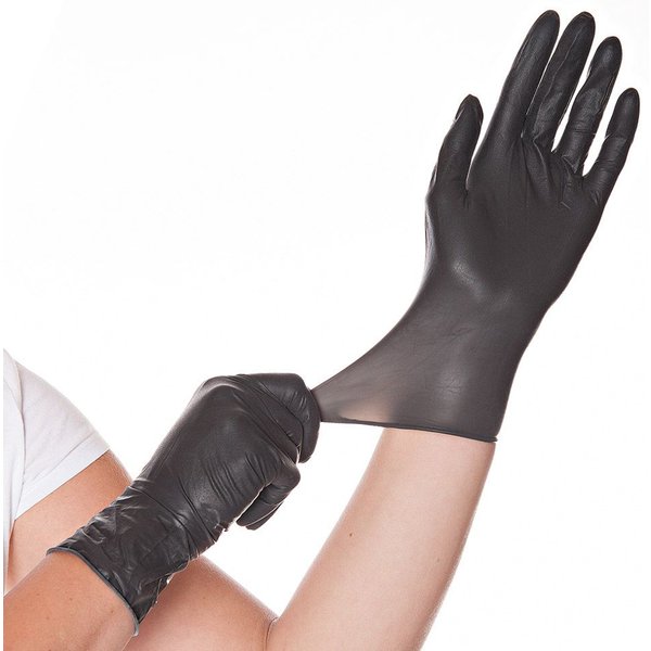 HYGOSTAR Latex-Handschuh Diablo, L, schwarz, puderfrei