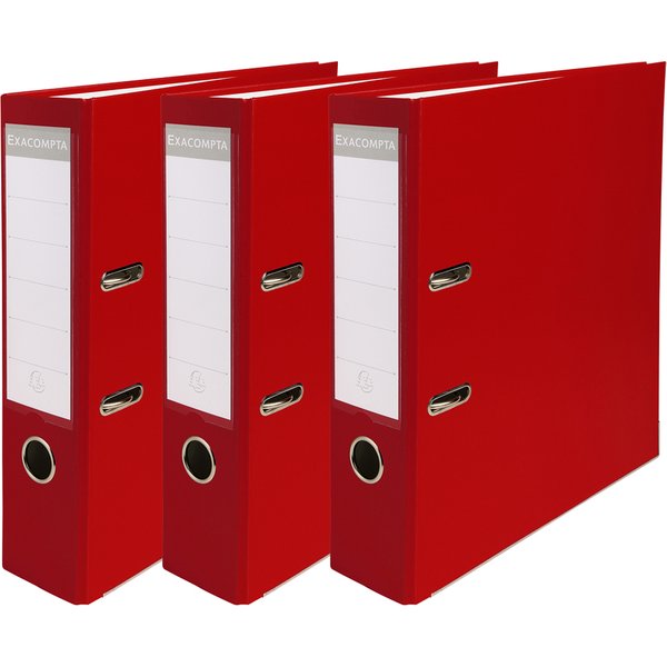 EXACOMPTA PP-Ordner Premium, A4, 80 mm, rot, 3er Pack