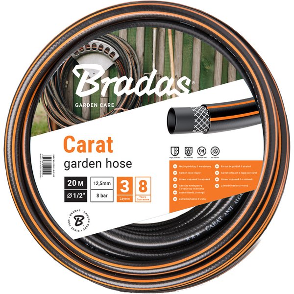 Bradas Gartenschlauch CARAT, 1/2, , schwarz/orange, 30 m