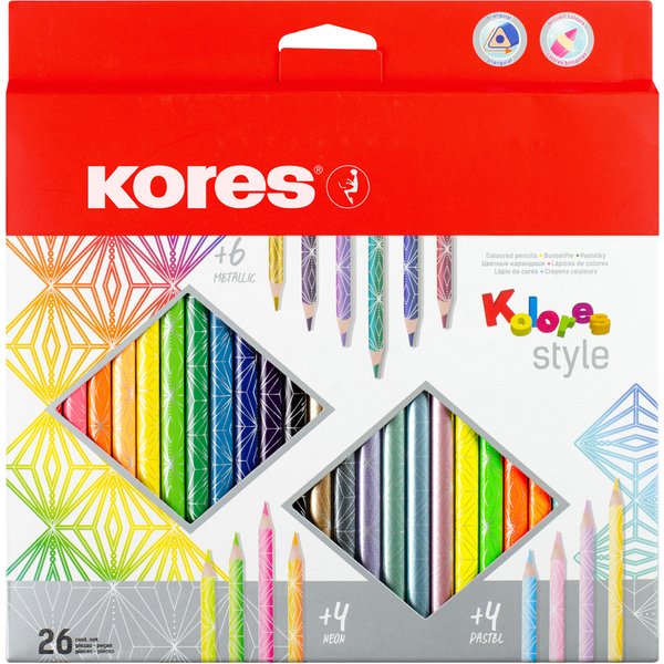 Kores Dreikant-Buntstifte , Kolores Style, , 26er Kartonetui