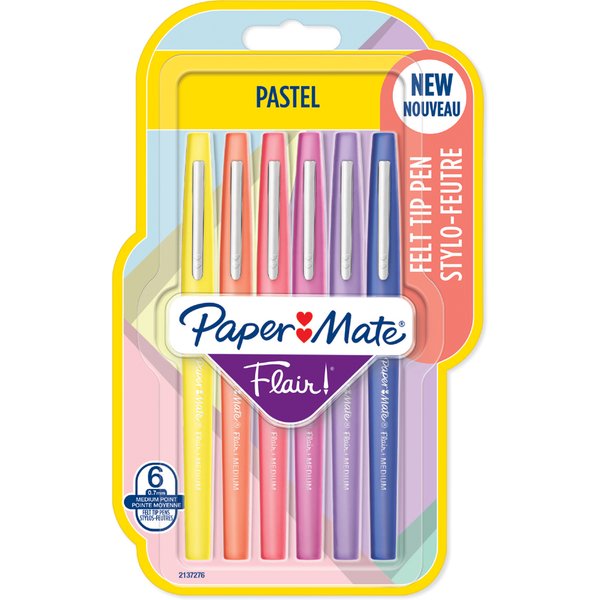 Paper:Mate Faserschreiber Flair PASTELL, 6er Blister