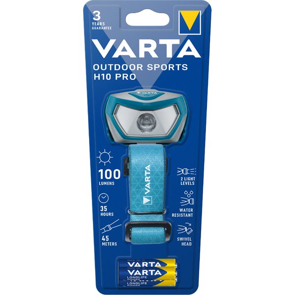 VARTA LED-Kopflampe , Outdoor Sports H10 Pro, , blau/grau