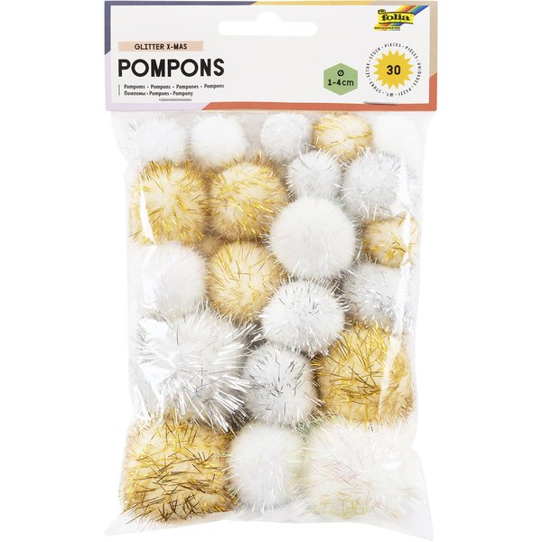 folia Pompons Glitter X-MAS, GrößEn Sortiert-image