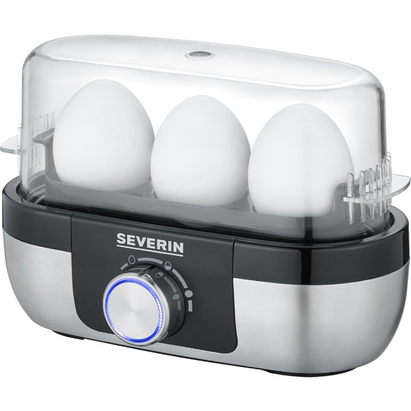 SEVERIN Eierkocher EK 3163, für 3 Eier, Edelstahl / schwarz
